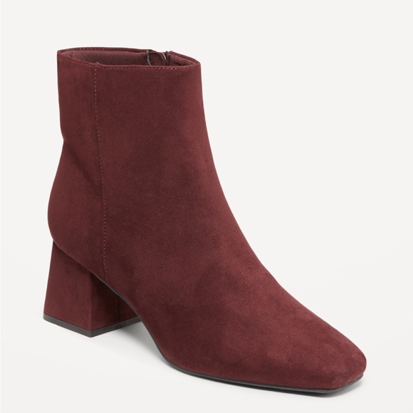 Faux Suede Square Toe Boot Size 7 - Picture 6 of 7